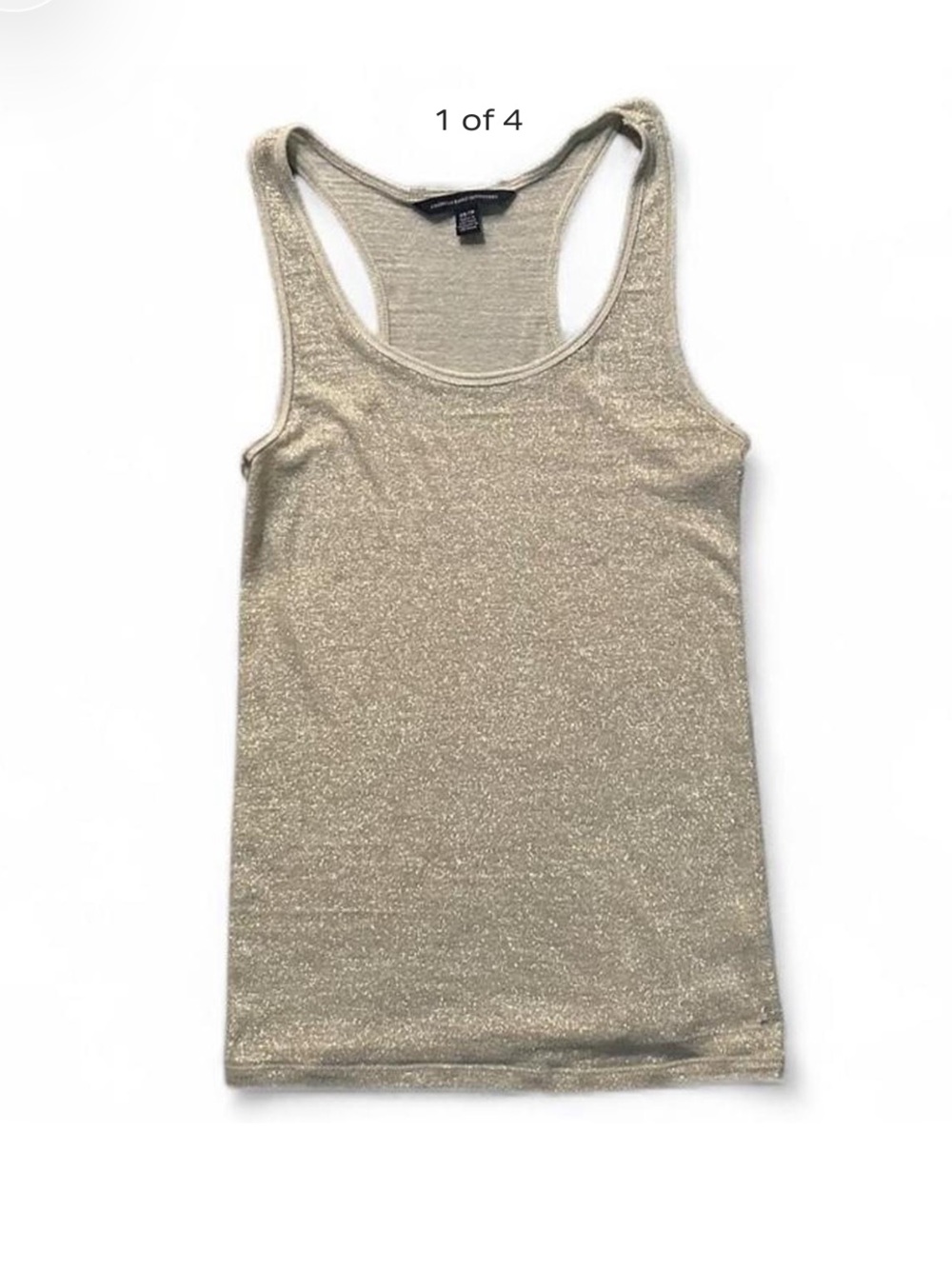 American Eagle Gold Sparkle Fairycore Tank Top Slightly Sheer Y2K Shimmer Top
